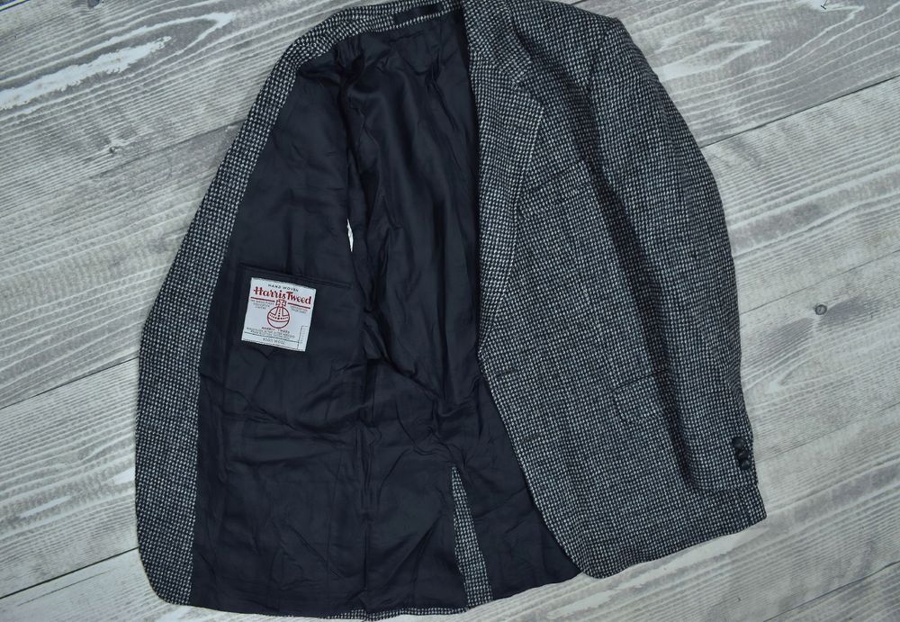 Harris Tweed Wełniana Marynarka Męska Short 40