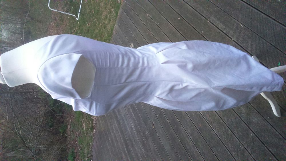 Nowa krótka sukienka biała koktajlowa wesele S M szyta na miarę