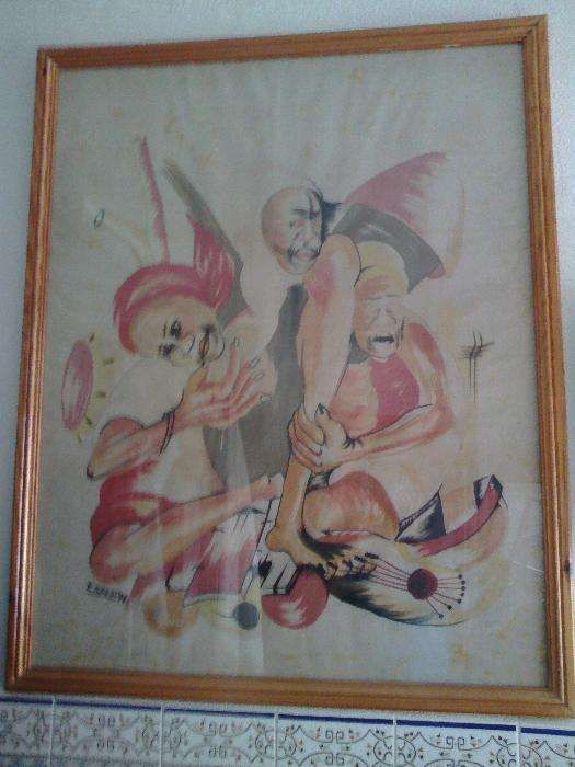 2 Quadros Bonitos Arte Africana feitos a Mão e Assinado pelo Artista