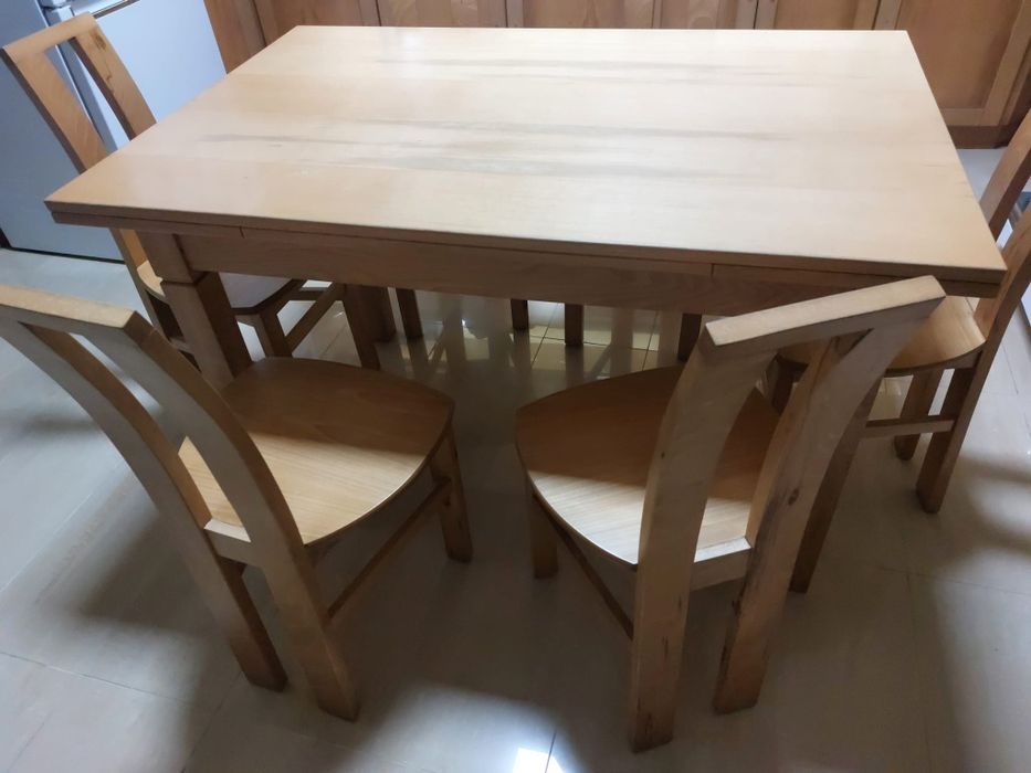 Mesa cozinha madeira maciça com 6 cadeiras