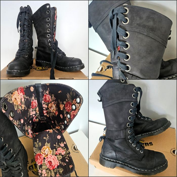 Buty Dr. Martens Triumph 1914 W Boots matowa skóra naturalna czarne wysoka cholewka 39 uk6 us8