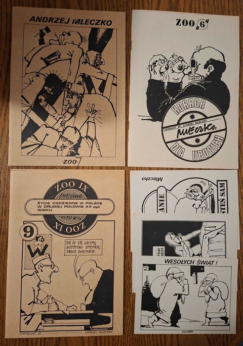 Kolekcja unikatów Andrzej Mleczko (1980–1981) – PRL, seria ZOO, rysunki, pocztówki