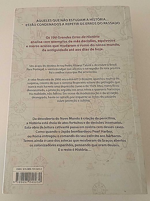 Os 100 Grandes Erros da História, de Bill Fawcett PORTES GRÁTIS