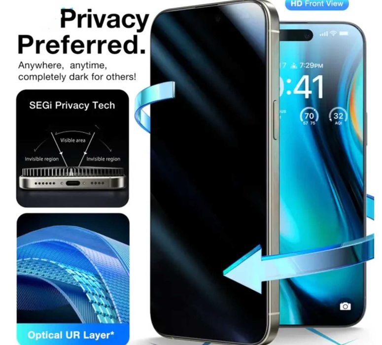 Захисне скло - антишпіон для Iphone 14 pro max айфон 14 про макс мах