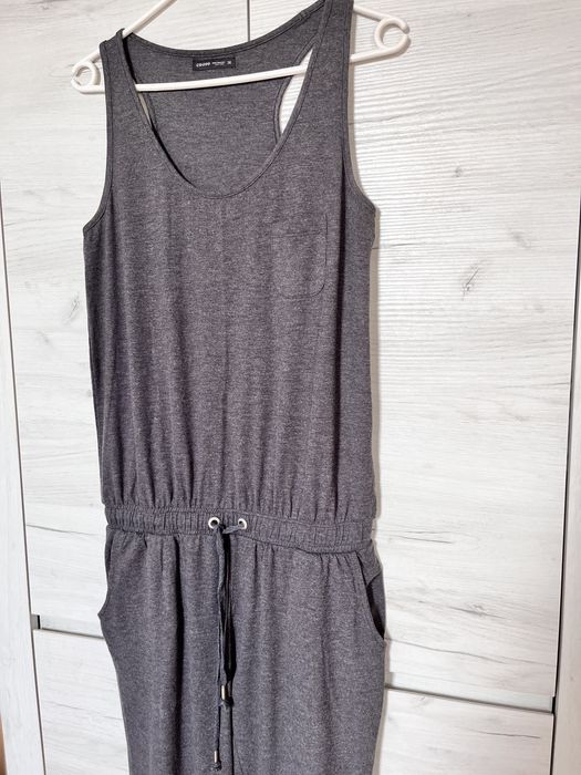 Kombinezon szary dresowy 36 S Cropp bez rękawów na ramiączkach