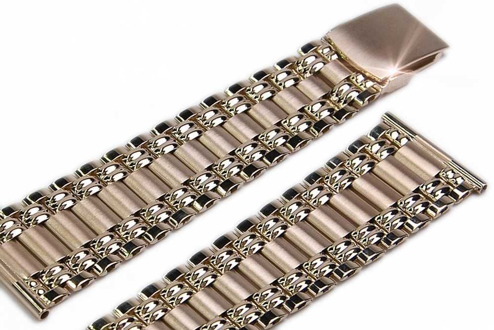 Złota 14k bransoleta do zegarka 31,4g czerwone złoto NAJ!!! mbw006r K