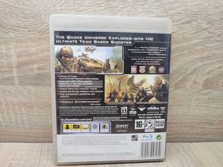 Gra PS3 Enemy Territory Quake Wars Wersja gry pudełkowa