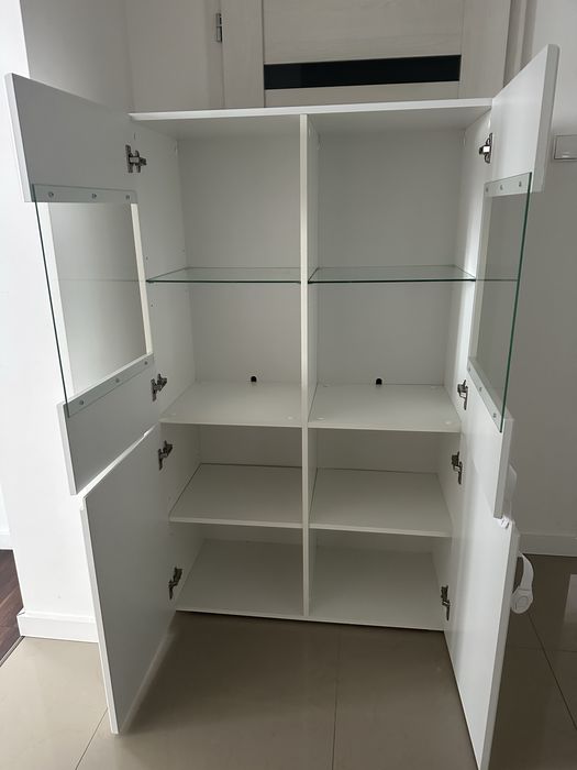 Witryna komoda bialy polysk