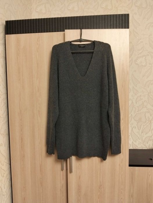 Длинный тёплый свитер пуловер Copines 70% шерсть 20% ангора р.48-54