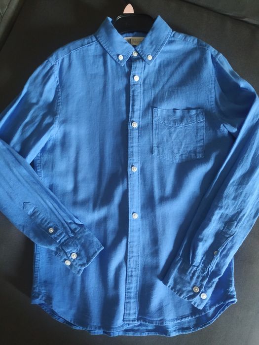 Koszula chłopięca h&m len/bawełna r. 140