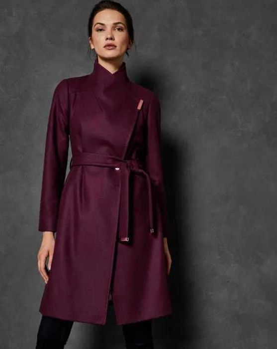 Кашемировое пальто Ted Baker London р. 3 INT (M/L) Бордовое Оригинал