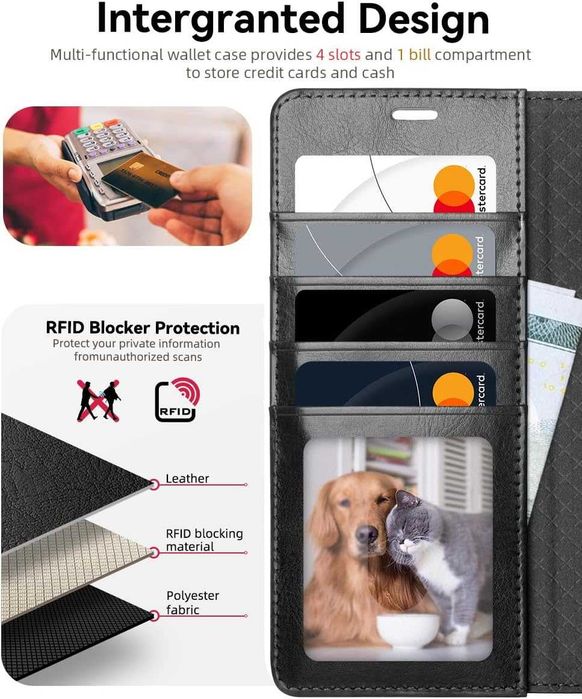 OCASE etui skórzane z klapką do Samsung Galaxy S25 Ultra RFID czarne