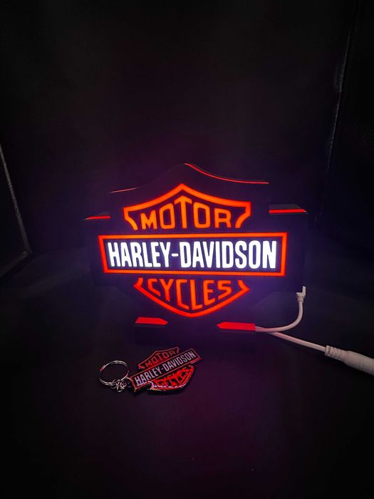 lightbox 3d Harley-Davidson | Lampka LED handmade + gratis