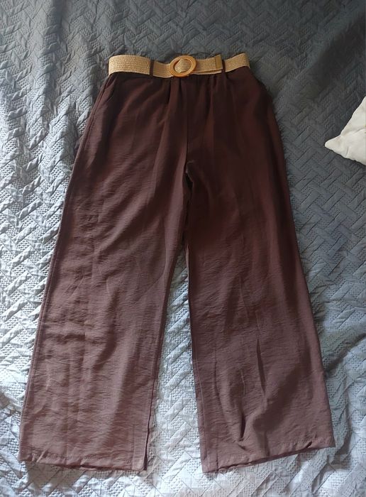 Nowe spodnie luźne z paskiem spodnie na lato wiskoza ,pasek boho r.S,M,L