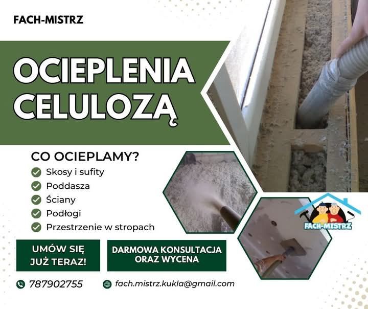 Ocieplenia poddaszy celulozą