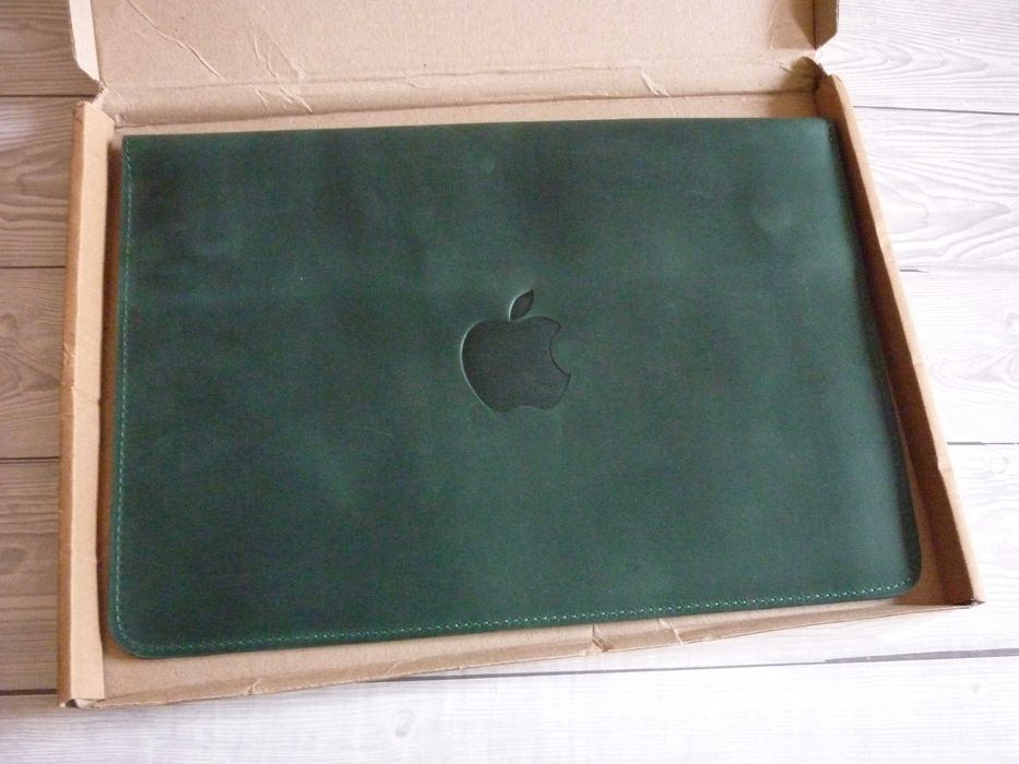 Шкіряний Чохол-Конверт на Магнітах для MACBOOK 13 ЗЕЛЕНИЙ CRAZY HORSE