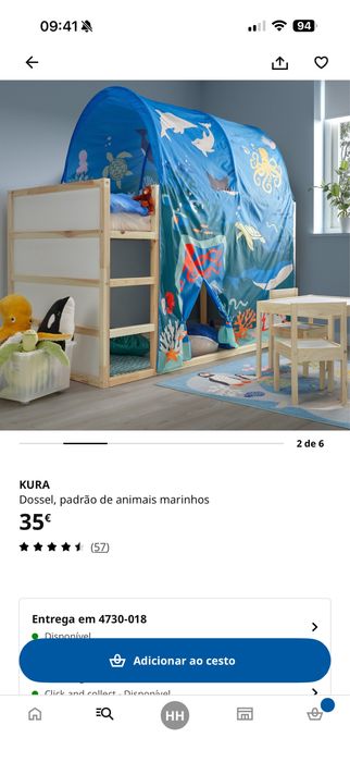 Cama infantil com colchao e dossel