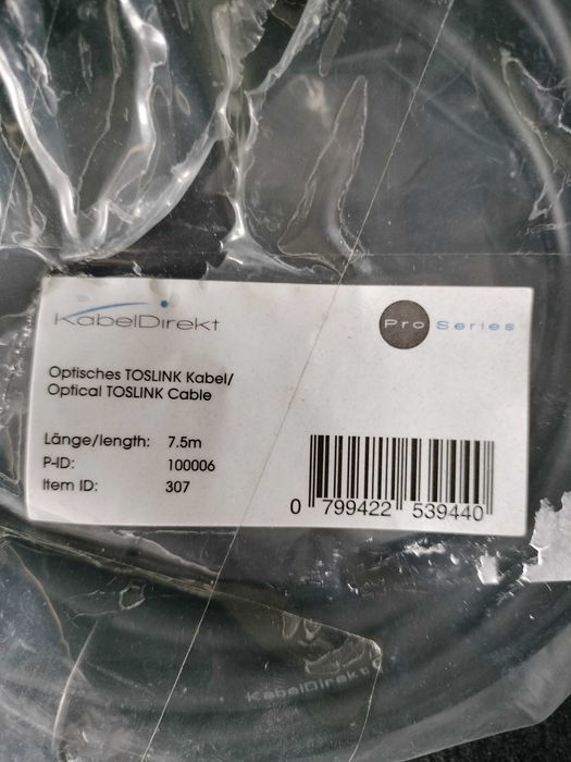 Przewód optyczny KabelDirekt TosLink 7m, spp613