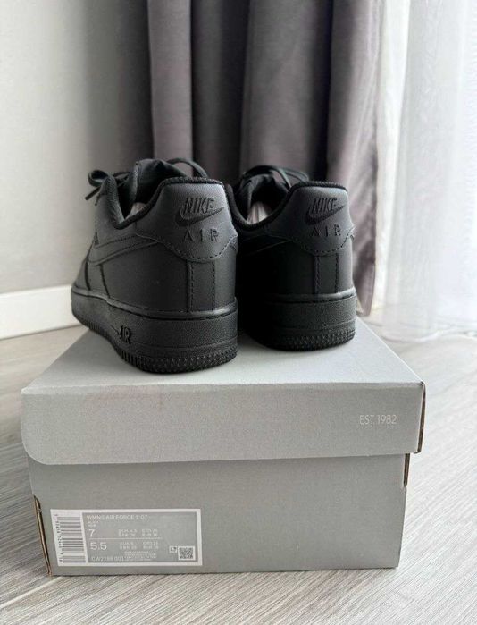 Кросівки Nike Air Force 1 Black чорні найк аір форс класичні