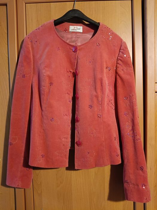 Żakiet koralowy elegancki XL