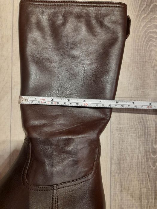 NOWE miękka skórzane kozaki Ecco ciemny brąz, roz. 39, 400 zł