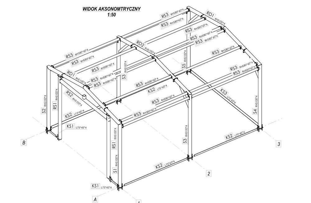 Garaż 5x7, konstrukcja stalowa