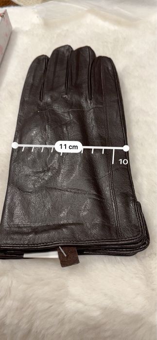 Rękawiczki skórzane z welniana podszewką