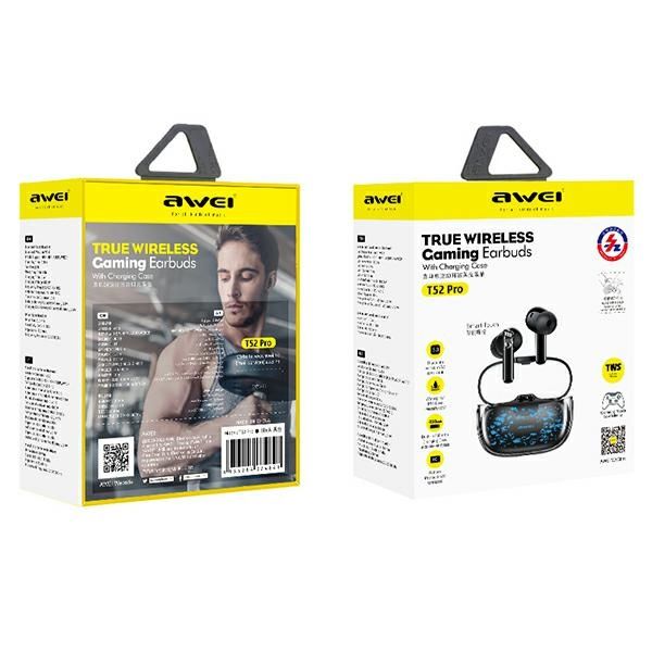 AWEI słuchawki Bluetooth 5.3 T52 Pro2TWS + stacja dokująca czarny/black