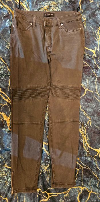 Spodnie jeans, szare, z ozdobnymi ekspresami,  rozm.38