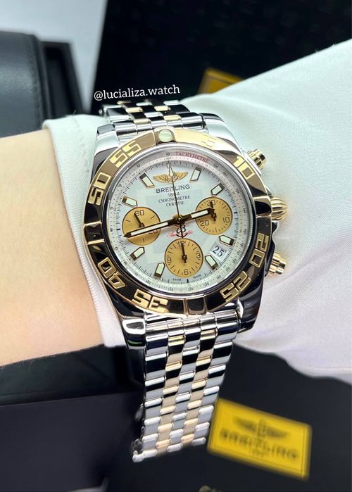 Годинник BREITLING Chronomat CB0140 Сталь/Золото