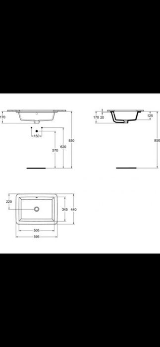 NOWA Umywalka Ceramiczna podblatowa Ideal Standard Strada 60 cm