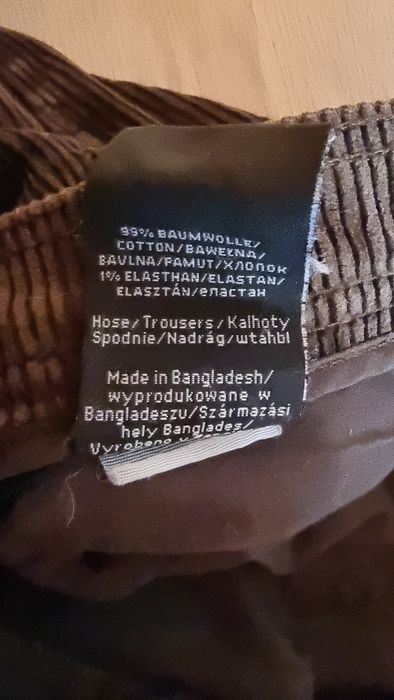 Spodnie sztruksowe xl