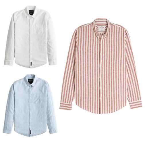 Льняная рубашка Hollister (Abercrombie & Fitch) Оригинал