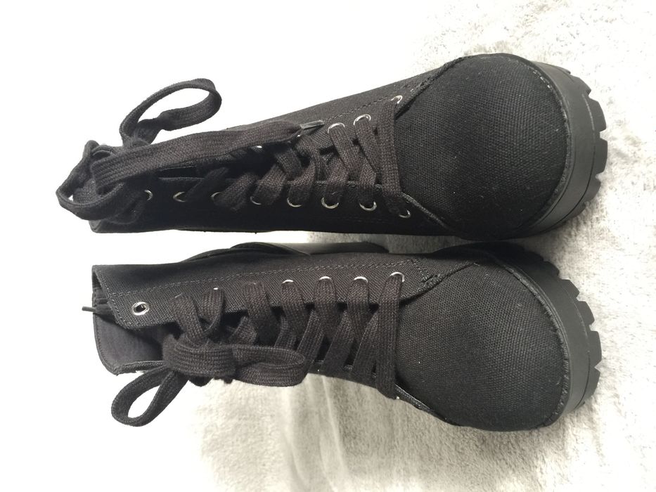 Buty botki sznurowane czarne H&M