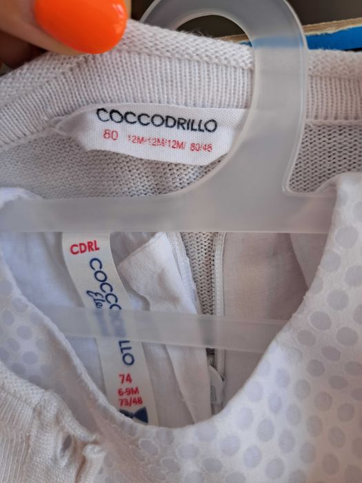 Biała sukienka r. 74  + sweterekr. 80 - chrzest, roczek