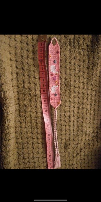 Bransoletka lama różne rodzaje z muliny różowa róż kwiaty