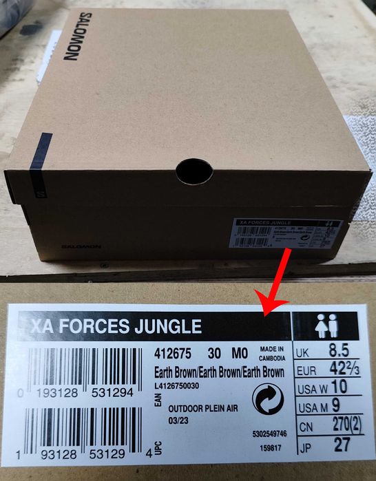 !Розпродаж! Берці Salomon XA Forces Jungle, оригінал, чорні/коричневі