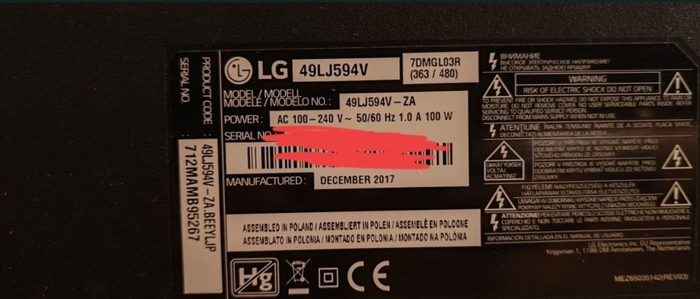 49lj594V LG.  Części