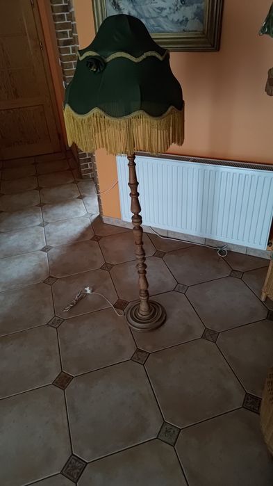 Lampa stojąca zielono-żółta