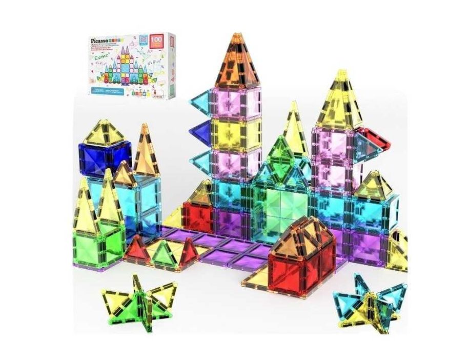 NOWE Klocki magnetyczne konstrukcyjne PICASSO TILES Mini 100 el. PTM100 ORYGINAŁ