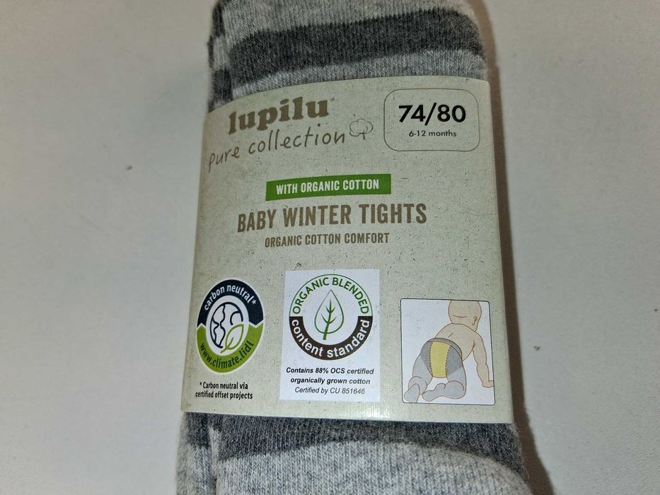 A197 Lupilu Baby Winter Tights Rajstopy Niemowlęce Bawełna 74/80