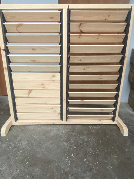 System ruchomych żaluzji, ruchome sosnowe deseczki, samodzielny montaż