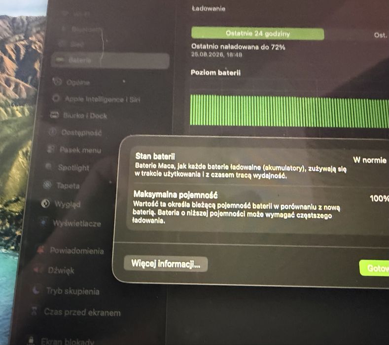 MacBook Air M4 13,6” 16/256GB Midnight | 100% bateria | Gwarancja Apple | Jak nowy