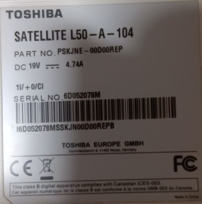 Portatil Toshiba para peças