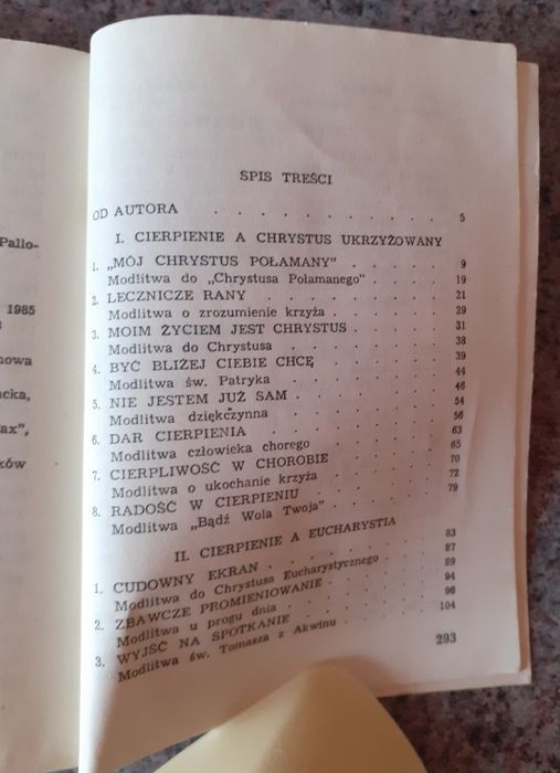 Ks Franciszek Grudniok - Blaski cierpienia [Wrocław 1989] spis treści