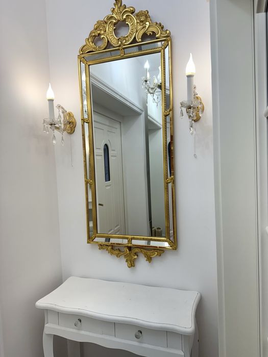 Witryna szafa drewniana biała oszklona ludwik glamour
