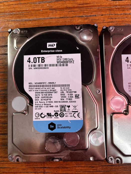 Жорсткий диск 4TB WD Se WD4000F9YZ Enterprise NAS RA