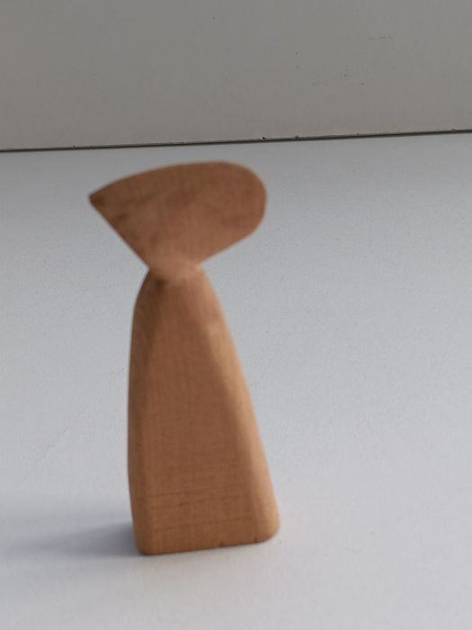 Escultura Religiosa em Madeira – Figura de Monge / Santo – Artesanato