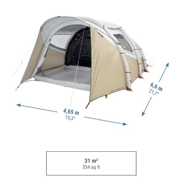Tenda campismo quecha 5 pessoas inflável