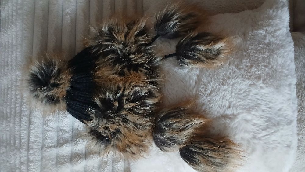 Okazja,Nowa modna cieplutka piękna czapka damska,wełna + futro